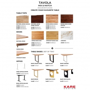 Stolová deska Tavola Schweizer Kante 180x90cm