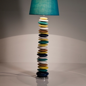 Stojací lampa Pebbles - modrá