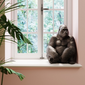 Soška Gorila sedící Černá 76cm