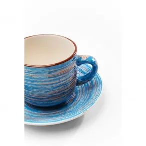 Šálek s podšálkem Swirl Blue