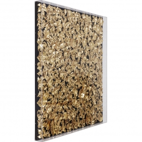 Obraz plastika Zlaté lístky 120×120cm