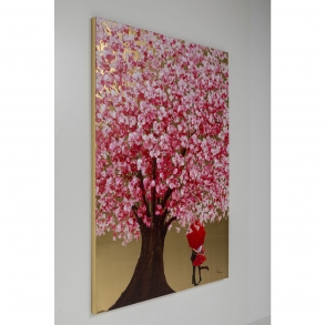 Obraz na plátně Flower Couple Gold Pink 160x120cm