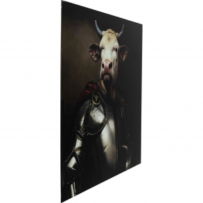 Skleněný obraz Knight Cow 120x120cm