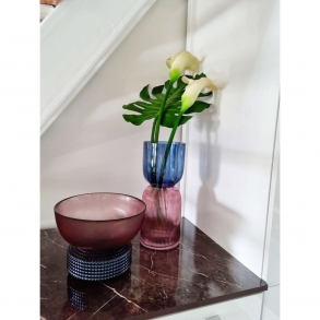 Modro-fialová skleněná váza Marvelous Duo 40cm