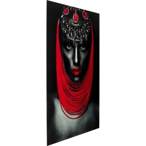 Skleněný obraz Žena s rudými rty 80x120cm