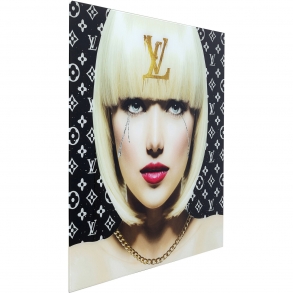 Skleněný obraz Módní účes Louis Vuitton 80x80cm