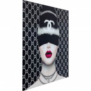Skleněný obraz Módní účes by Chanel 80x80cm