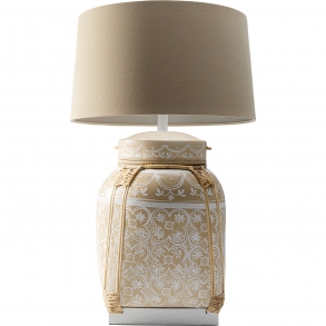 Stolní lampa Basket - béžová, 73cm
