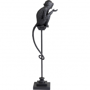 Socha Opice a bidýlku - černá, 108cm