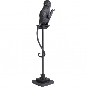 Socha Opice a bidýlku - černá, 108cm