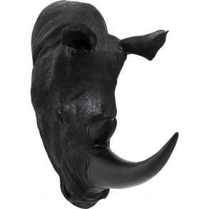 Dekorace na zeď Nosorožec - černá, 51cm