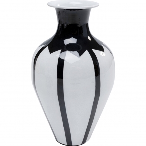 Černobílá kovová váza Bohemian 24cm