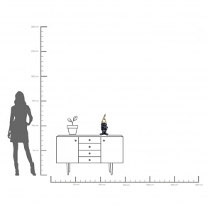 Soška Trpaslík - černozlatý 46cm