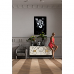 Skleněný obraz Cat Girl 80x120cm