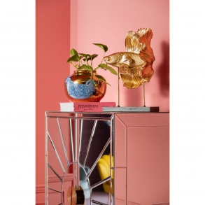 Zlatá porcelánová váza Kohout 19cm