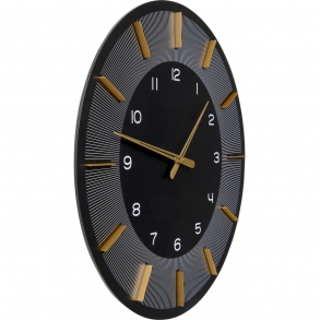 Nástěnné hodiny Lio - černé, Ø60cm