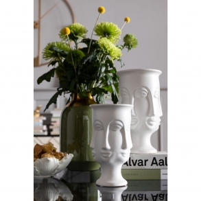 Bílá kameninová váza Caras 23cm