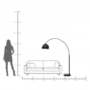 Stojací lampa Lounge Deal - černá, 175cm