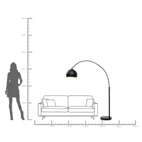Stojací lampa Lounge Deal - černá, 175cm