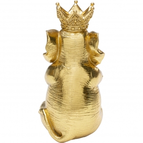 Soška Slon s korunou - zlatá, 21cm