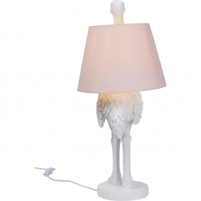 Stolní lampa Pštros - bílý, 66cm