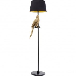 Stojací lampa Animal Parrot - zlatá, 176cm