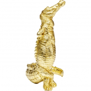 Soška Aligator - zlatá, 39cm