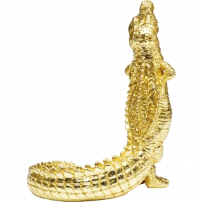 Soška Aligator - zlatá, 39cm
