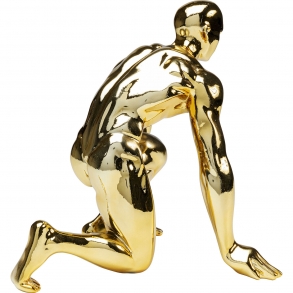 Soška Muž Sprinter - zlatá, 25cm