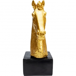Soška Busta Kůň Fidelis - zlatá, 21cm