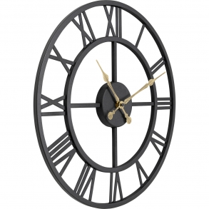 Nástěnné hodiny Roman - černé, Ø41cm