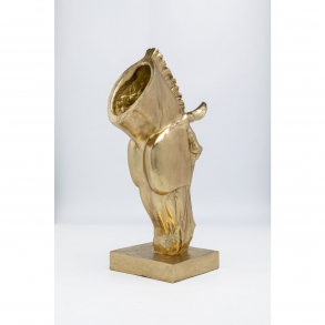 Socha Busta Kůň - zlatá, 72cm