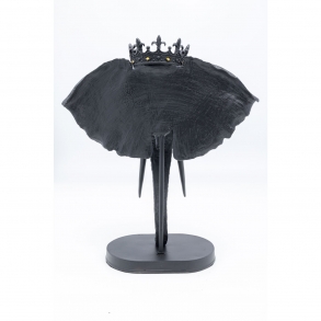Soška Busta Slon s korunou - černá, 57cm