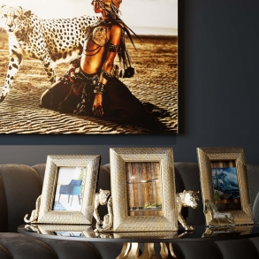 Fotorámeček Leopard - zlatý, 28x25cm
