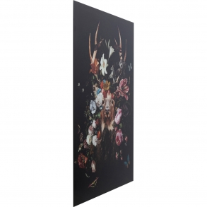 Skleněný obraz Jelen v květinách 80x120cm