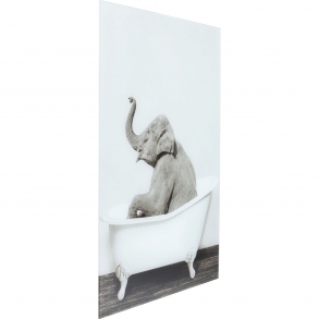 Skleněný obraz Slon ve vaně 60x80cm