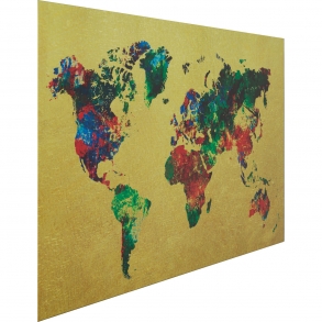 Kovový obraz Mapa světa 150x100cm