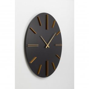 Nástěnné hodiny Luca - černé, Ø70cm