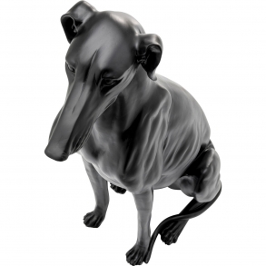 Soška Greyhound Bruno - černá matná, 80cm