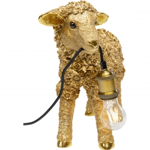 Stolní lampa Animal Flower Sheep - zlatá, 36cm