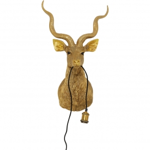 Nástěnná lampa Animal Goat - zlatá, 45x74cm