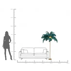 Stojací lampa Feather Palm - zelená, 165cm