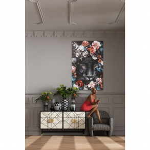 Obraz na plátně Night Panther in Flower 90x140cm