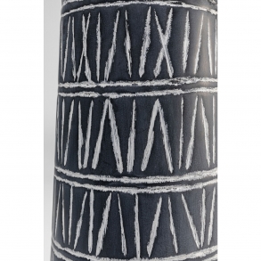 Černobílá kovová váza Scribble 43cm