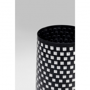 Černobílá kovová váza Squares 40cm