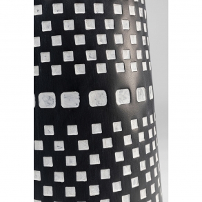 Černobílá kovová váza Squares 40cm