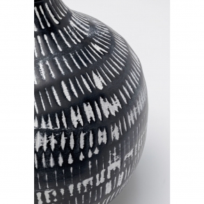 Černobílá kovová váza Madalin 24cm