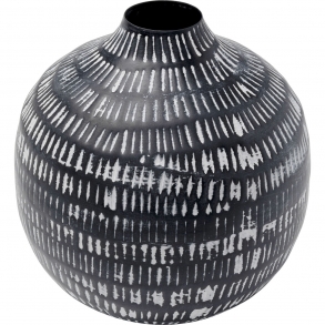 Černobílá kovová váza Madalin 24cm