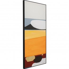 Zarámovaný obraz Abstract Shapes - oranžový, 73x143cm