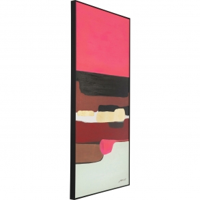 Zarámovaný obraz Abstract Shapes - růžový, 73x143cm